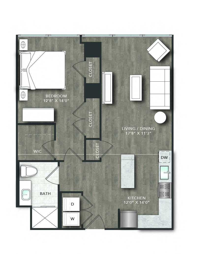 Floorplan image of apartment 15J