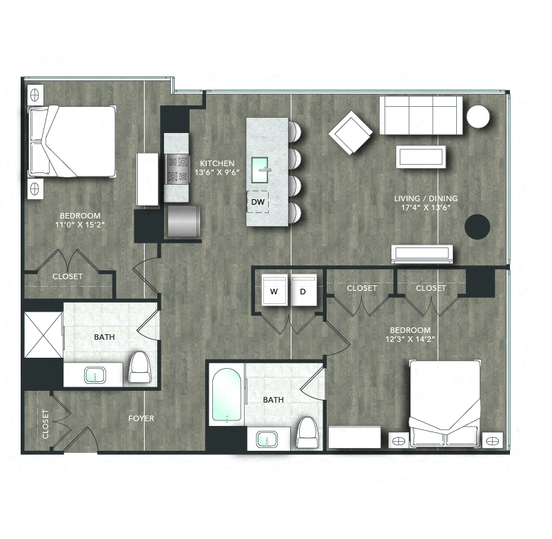 Floorplan image of apartment 07R