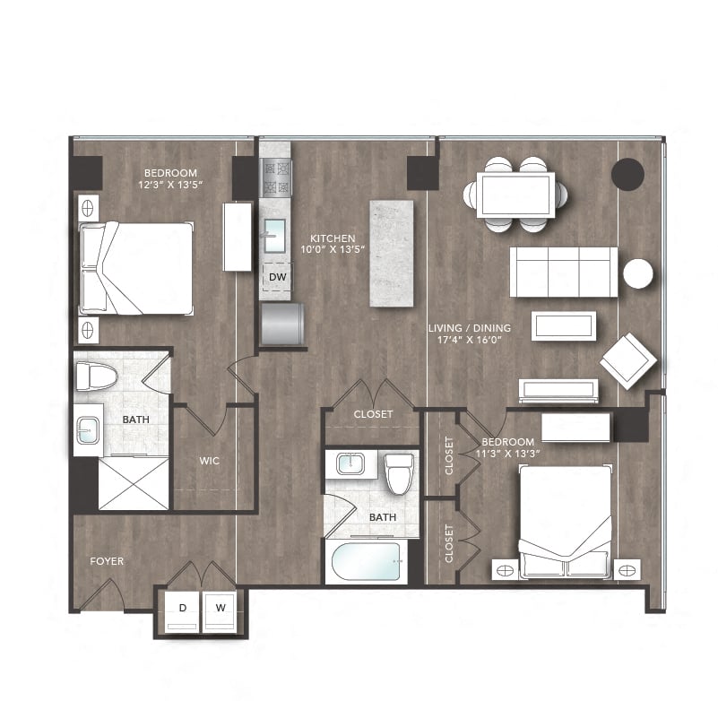 Floorplan image of apartment 08S