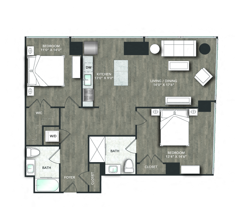 Floorplan image of apartment 12D