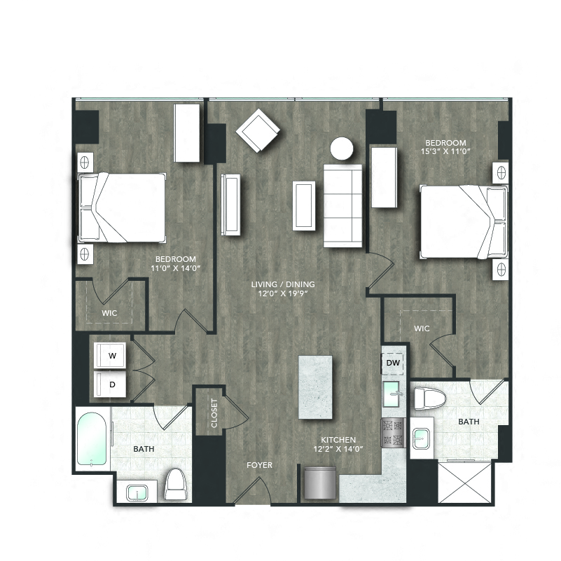 Floorplan image of apartment 21B