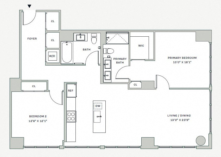 Floorplan image of apartment 302