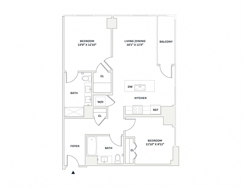 Floorplan image of apartment 2306