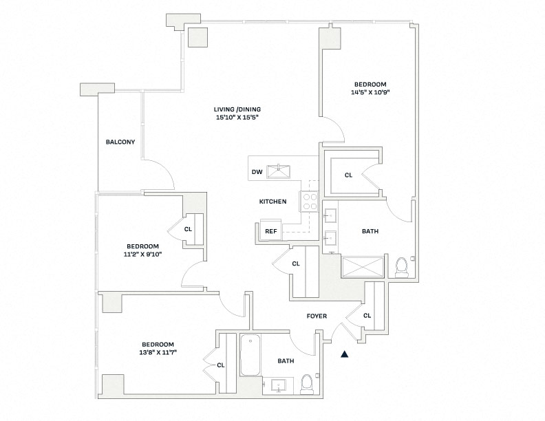 Floorplan image of apartment 2413