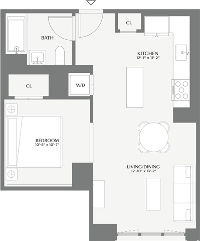 Floorplan image of apartment 714