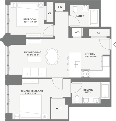 Floorplan image of apartment 655