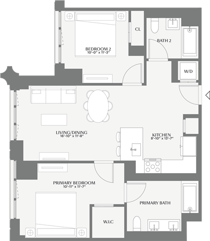 Floorplan image of apartment 623