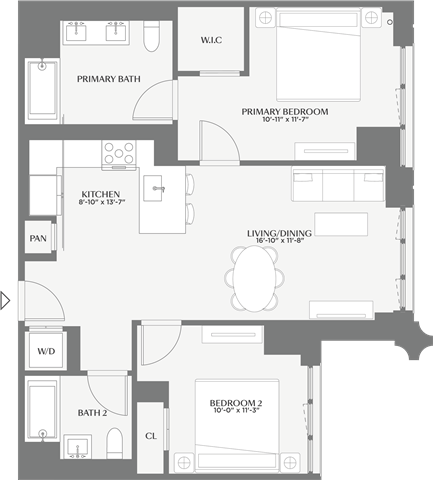 Floorplan image of apartment 604