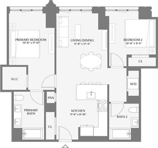 Floorplan image of apartment 613