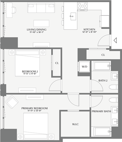 Floorplan image of apartment 527