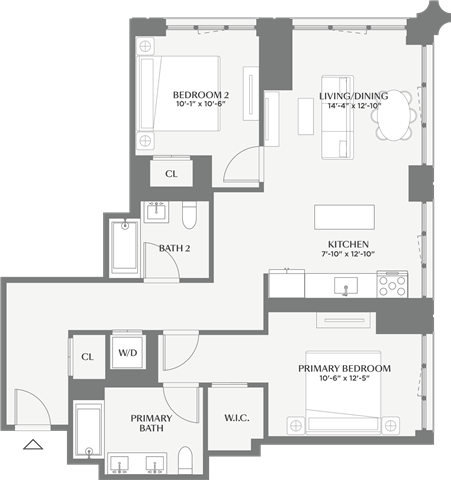 Floorplan image of apartment 711