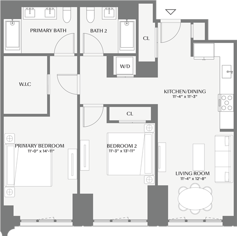 Floorplan image of apartment 457