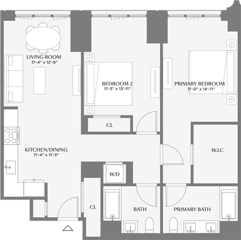 Floorplan image of apartment 255