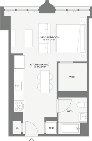 Floorplan image of apartment 209