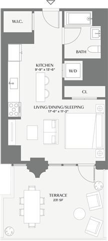 Floorplan image of apartment 409