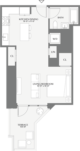 Floorplan image of apartment 208