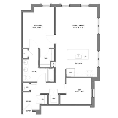 Floorplan image of apartment 210