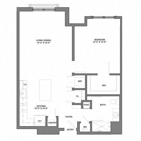 Floorplan image of apartment 302