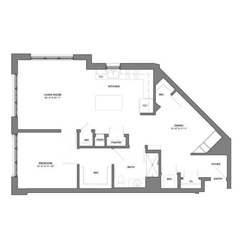 Floorplan image of apartment 424