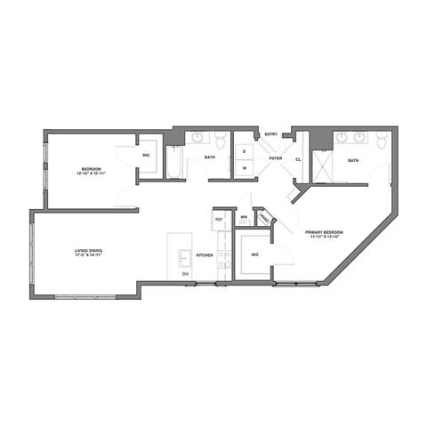 Floorplan image of apartment 415