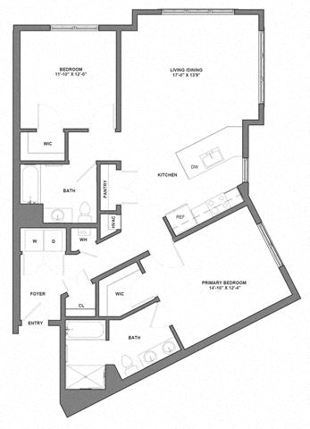 Floorplan image of apartment 332