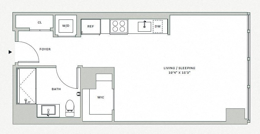 Floorplan image of apartment 412
