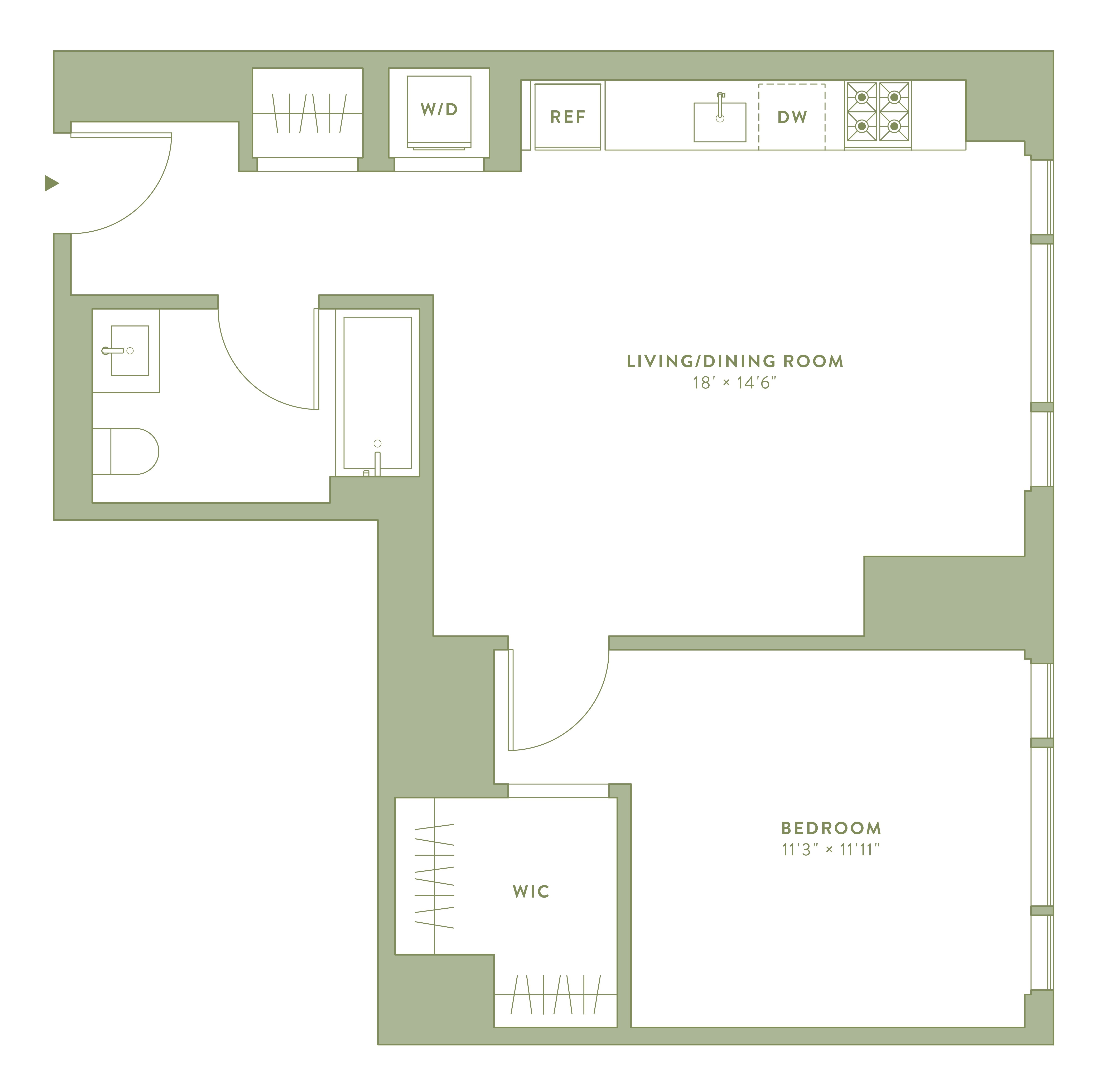 Floorplan image of apartment 25K
