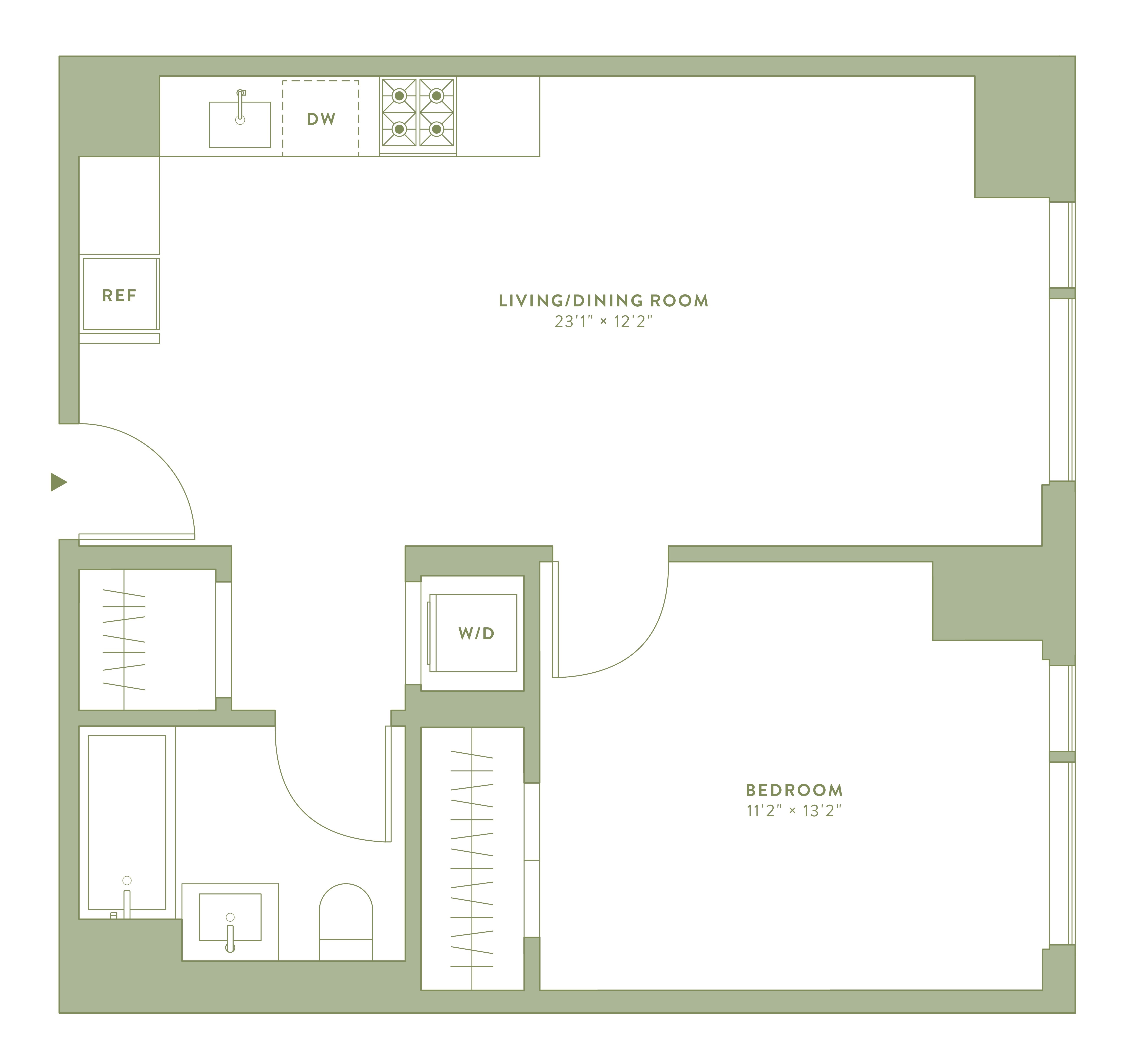 Floorplan image of apartment 13T