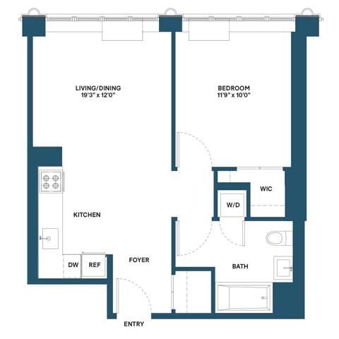 Floorplan image of apartment 1008