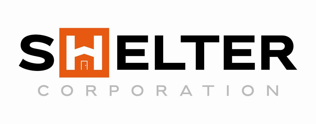 The image is a logo of a corporation named Shelter Corporation.