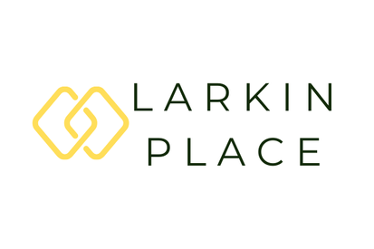 The image shows a logo with the text "LARKIN PLACE" and a graphic element above the text.