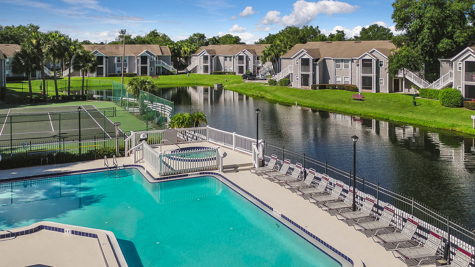 Colonial Pointe Apartments Orlando Pool Lake Aerial