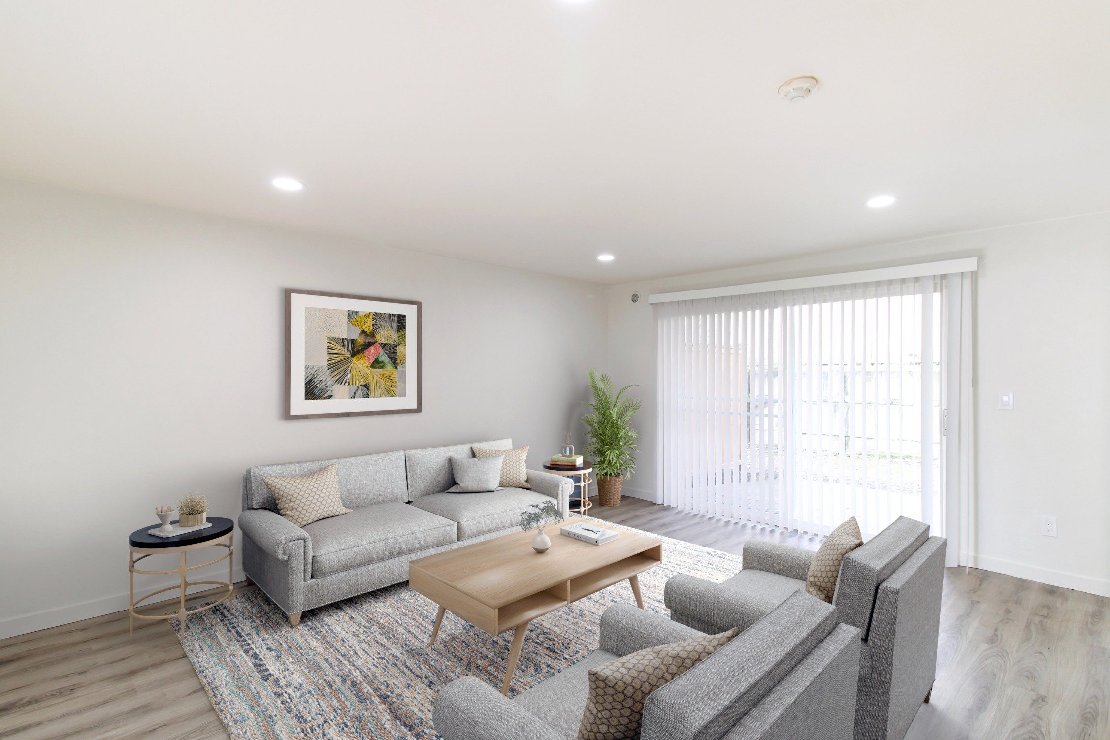Heritage Woods renovated living room in Redmond, WA