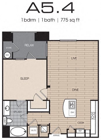 1 Bedrm 1 Bath 775 1 Bedroom 1 Bath Floor Plan 1 Bedrm 1 Bath 775 1 Bed 1 Bath
