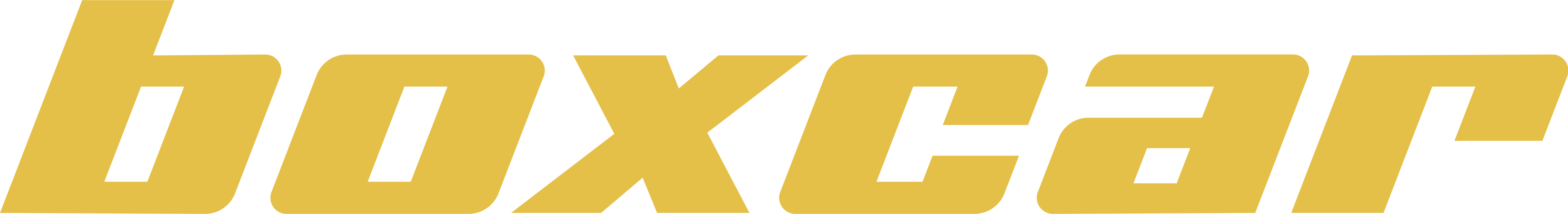 The image shows the word "boxcar" in bold yellow letters on a black background.