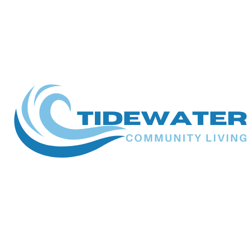 a logo for a company called tidewater community living