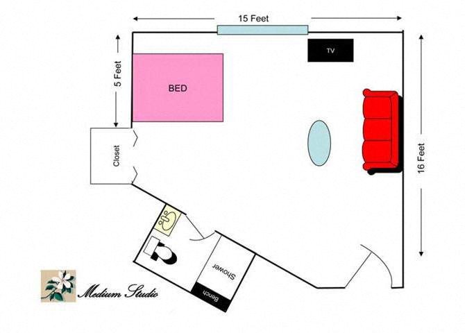 Medium Studio Floor Plan Medium Studio Floor Plan at Savannah Cottage of Lakeland, Lakeland, FL
