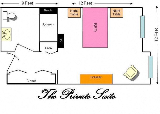Private Suite Floor Plan Private Suite Floor Plan at Savannah Court of Lakeland, Lakeland, FL, 33809