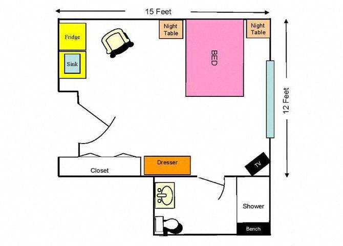 Studio Floor Plan Studio Floor Plan at Savannah Court of Orange City, Florida, 32763