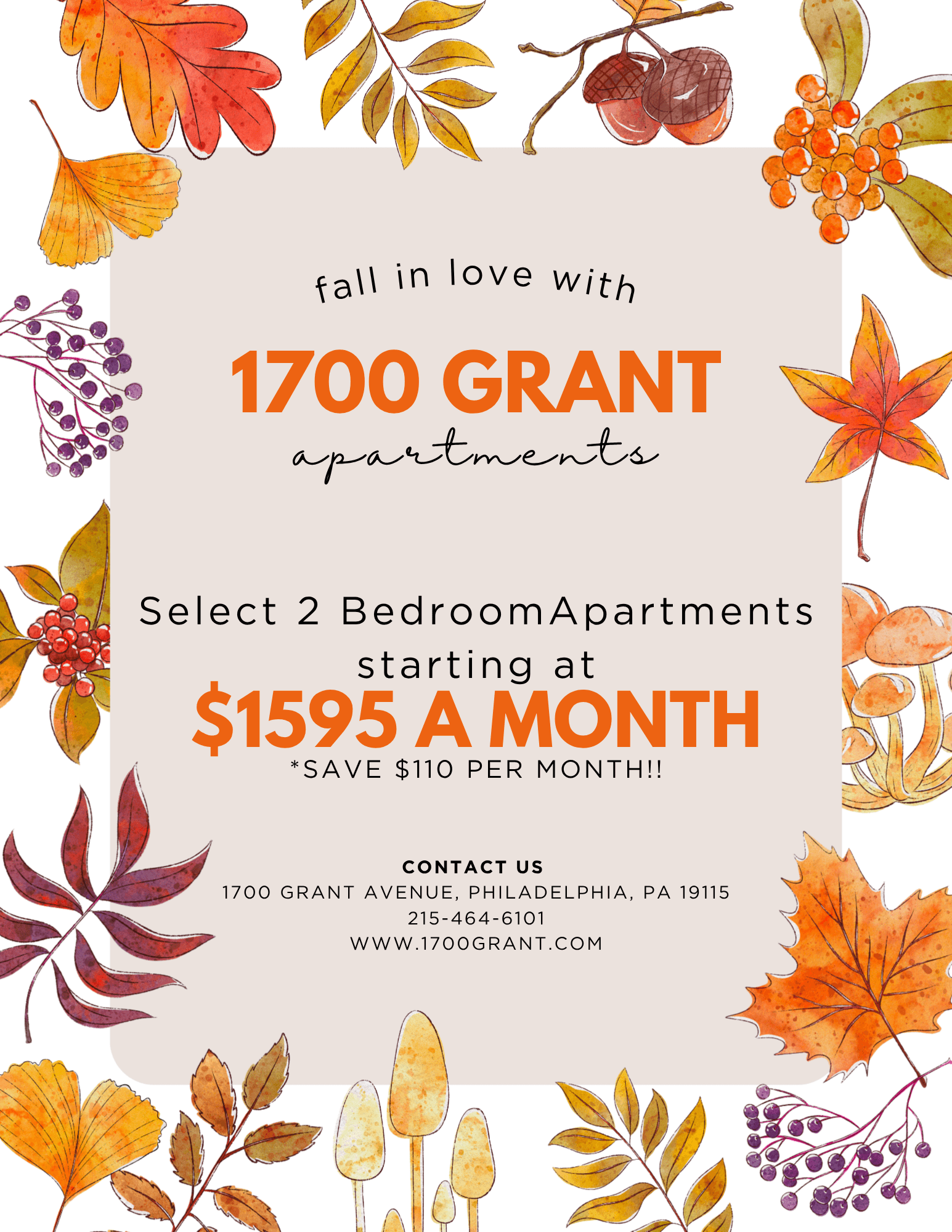 1700 Fall Special