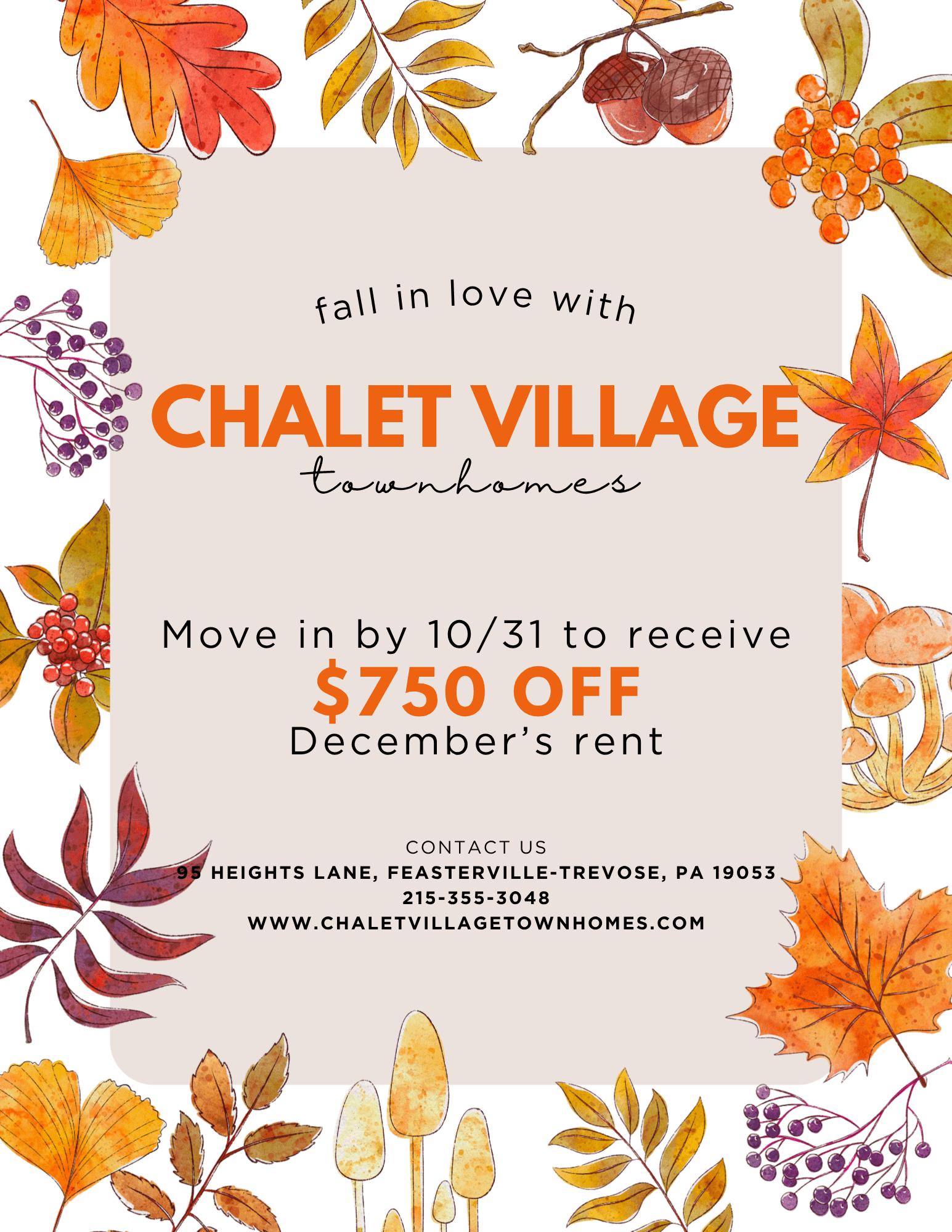 Chalet Fall Special