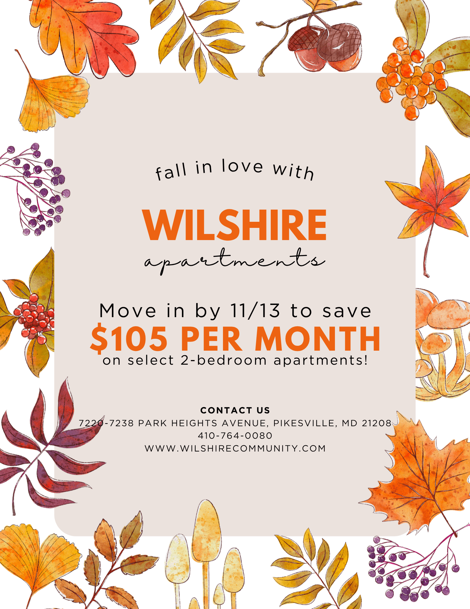 Wilshire Fall Special