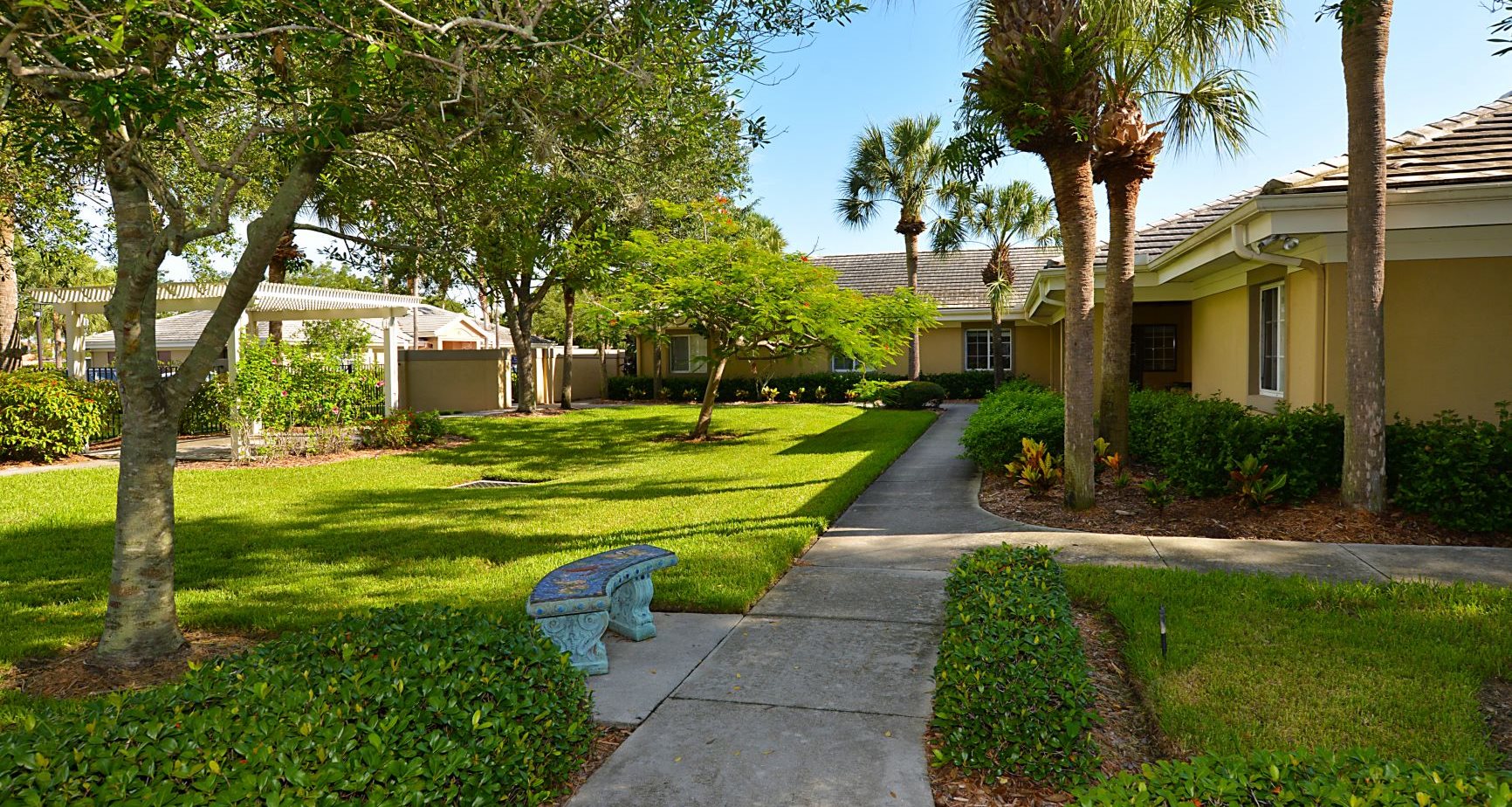 A serene courtyard in Gulf Coast Florida.