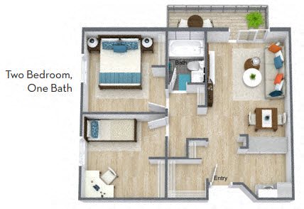 Two Bedroom FloorPlan Two Bedroom FloorPlan at Meridian at Lantana, Lantana, 33462