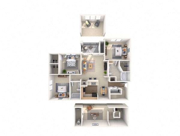 Bristol Village 3 BDR Belle Grove LS Floor plan Bristol Village Apartments 3 BDR Belle Grove LS Floor plan