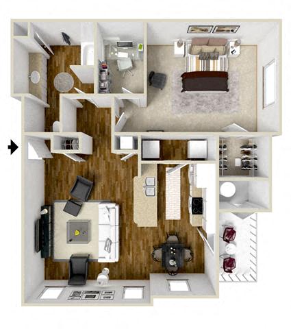 One-Bedroom floorplan
