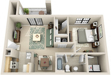 One Bedroom floorplan