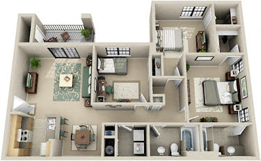 Three Bedroom floorplan