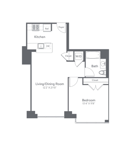 Floor plan layout diagram for m2-a2