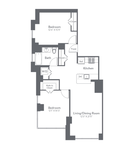 Floor plan layout diagram for m2-b1